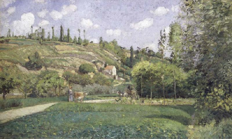 Camille Pissarro A cowherd on the route du Chou,Pontoise Germany oil painting art